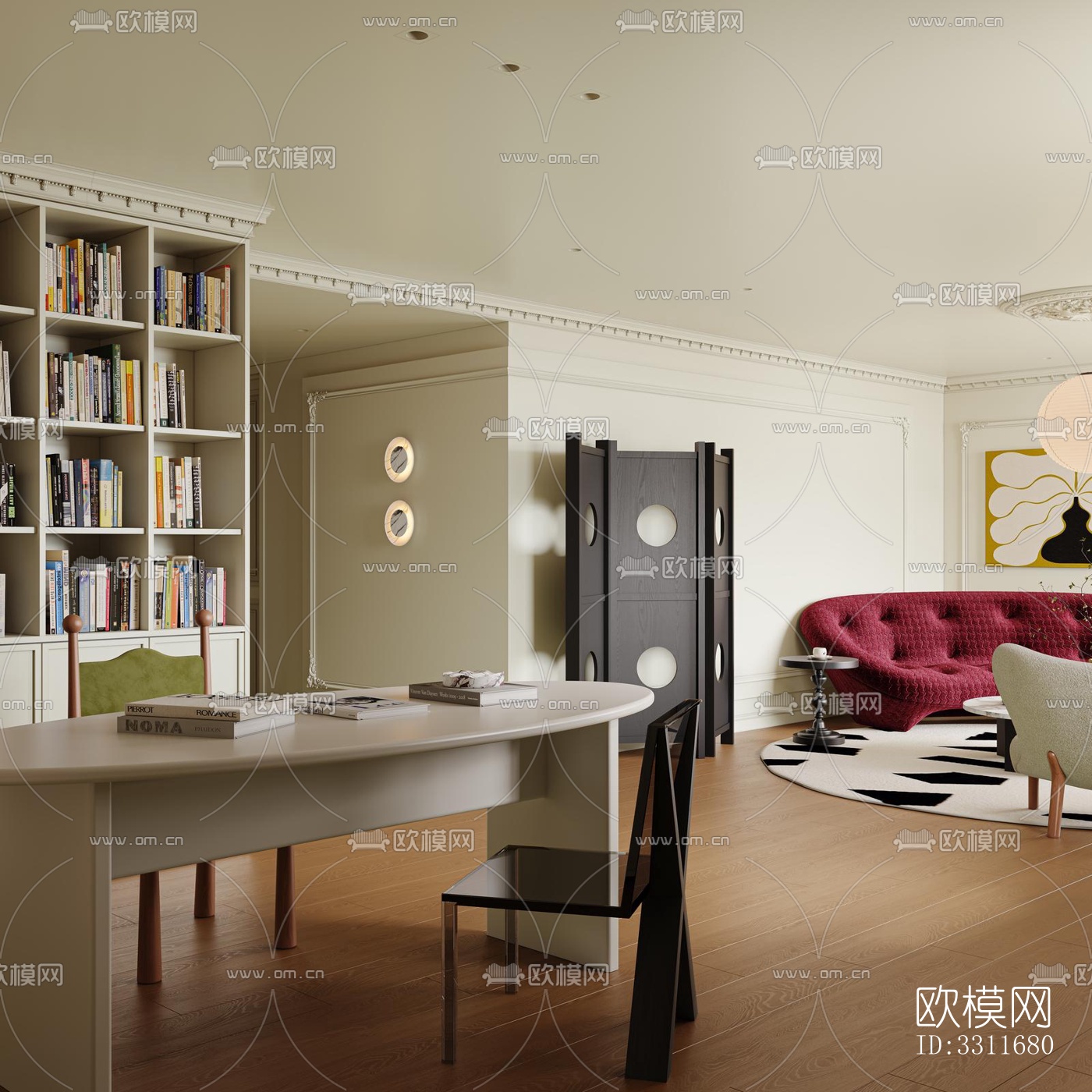 现代客餐厅效果图下载（渲染图7）