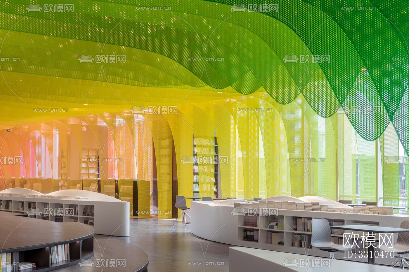 现代图书馆效果图下载（渲染图8）