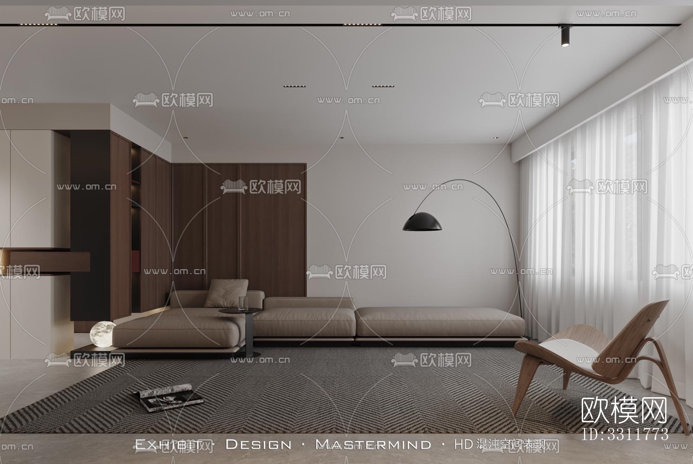 现代客餐厅效果图下载（渲染图6）