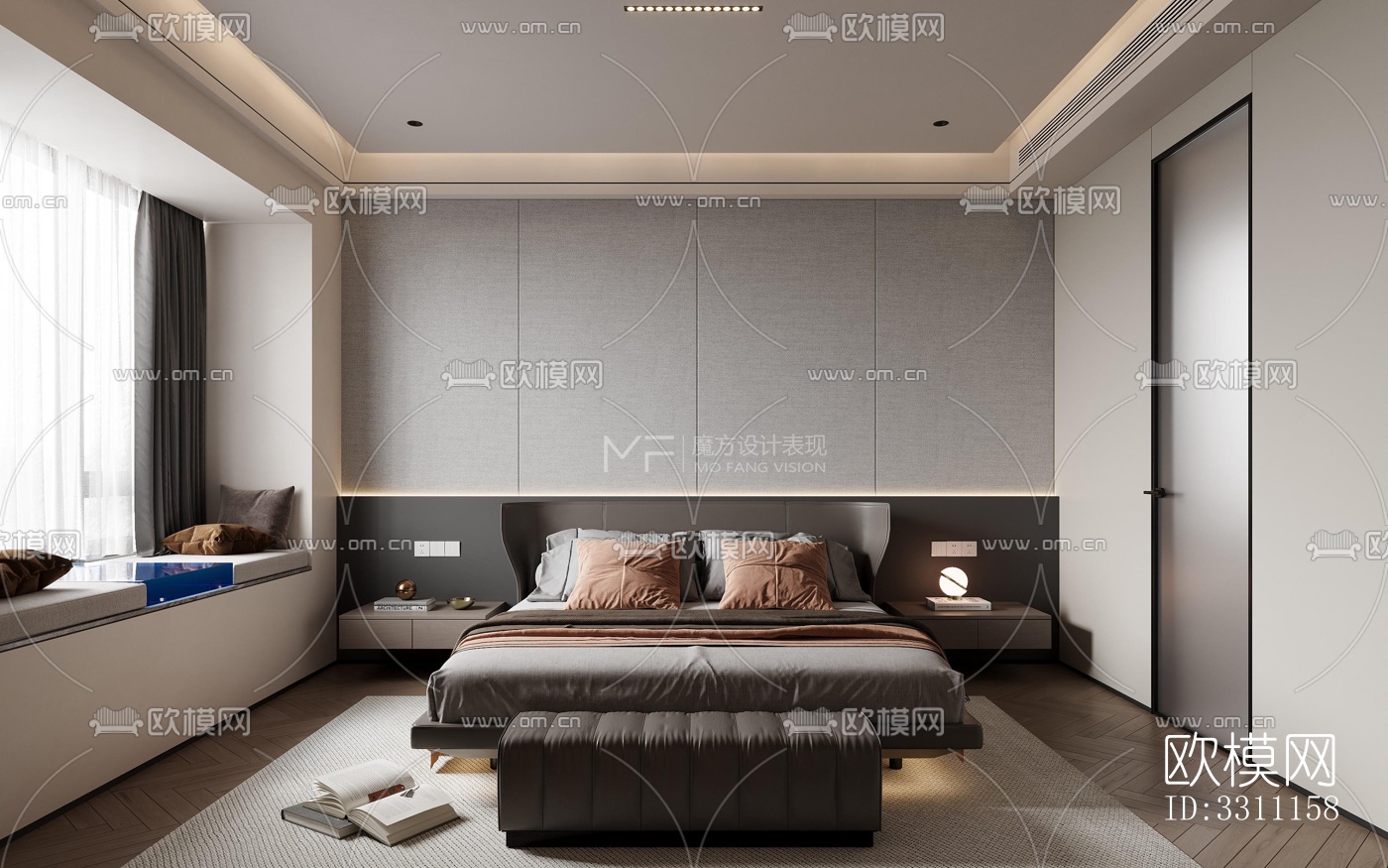 现代客餐厅效果图下载（渲染图4）