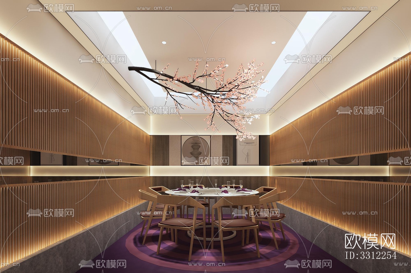 现代中餐厅效果图下载（渲染图6）