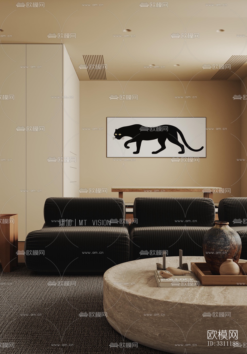 现代客餐厅效果图下载（渲染图8）