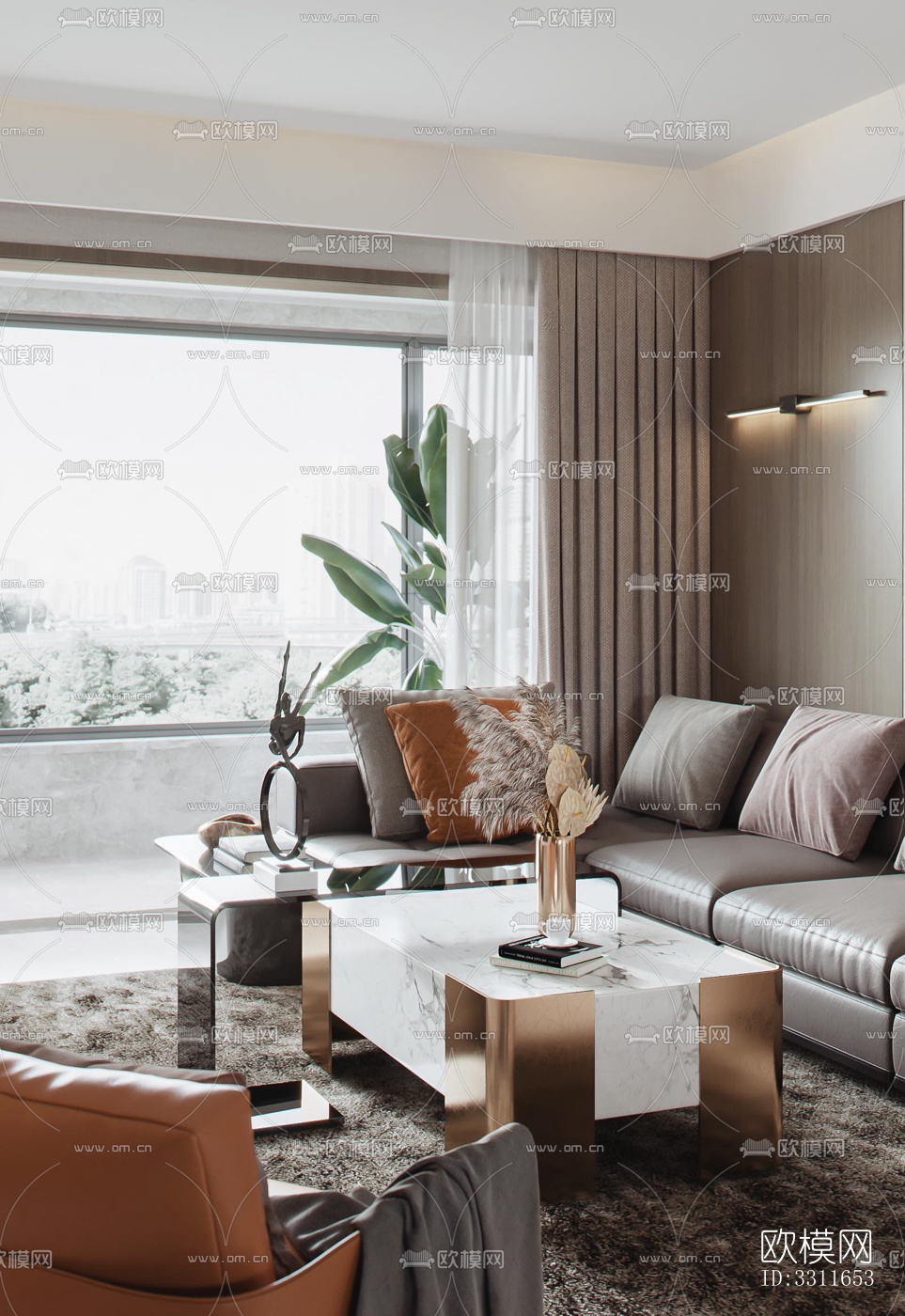 现代客餐厅效果图下载（渲染图17）