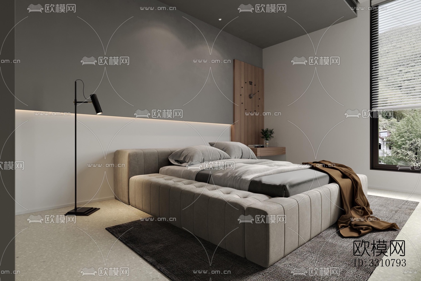 现代卧室效果图下载（渲染图6）