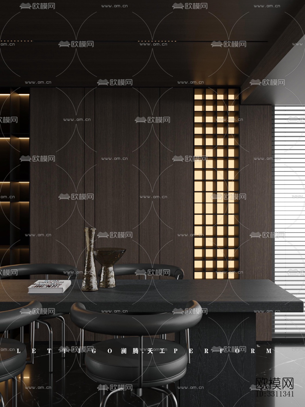 现代客餐厅效果图下载（渲染图8）