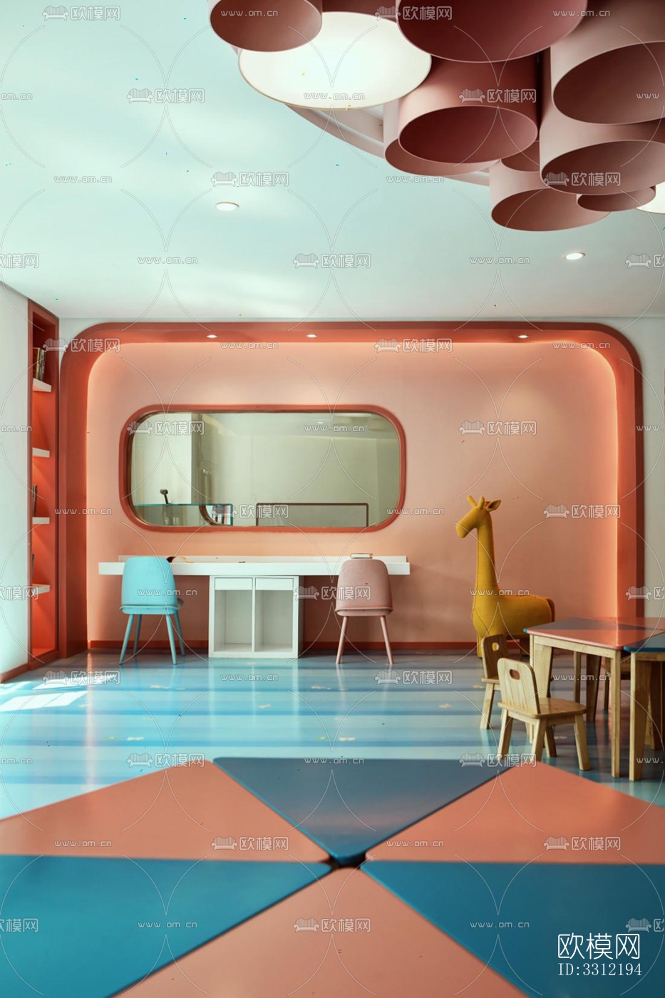 现代幼儿园效果图下载（渲染图4）