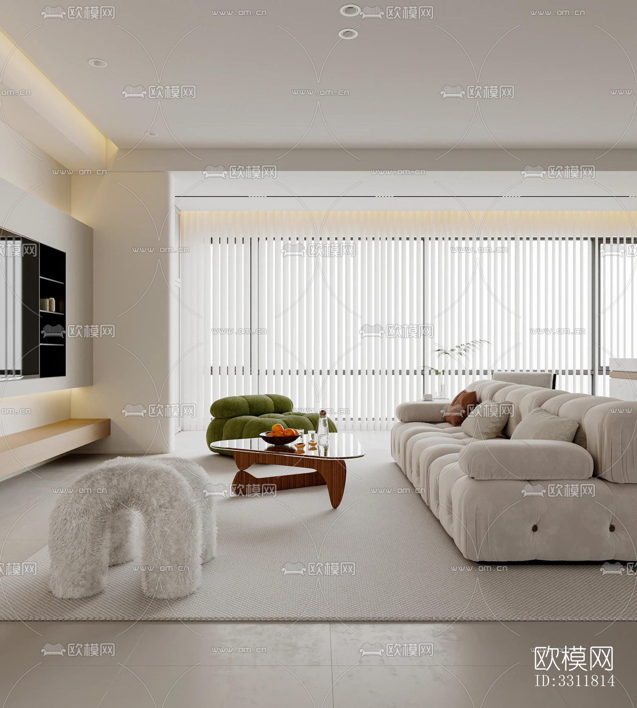 现代客餐厅效果图下载（渲染图7）