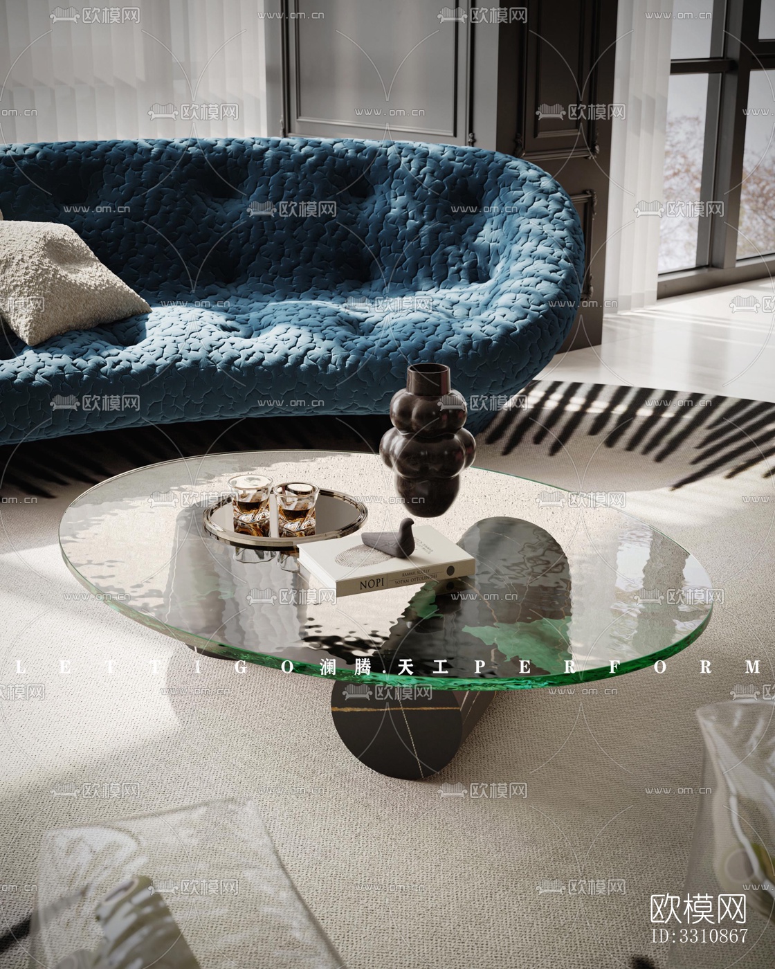 现代客餐厅效果图下载（渲染图3）