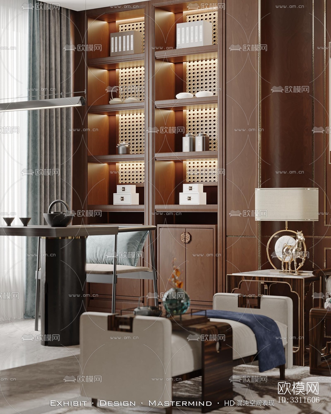 现代客餐厅效果图下载（渲染图2）