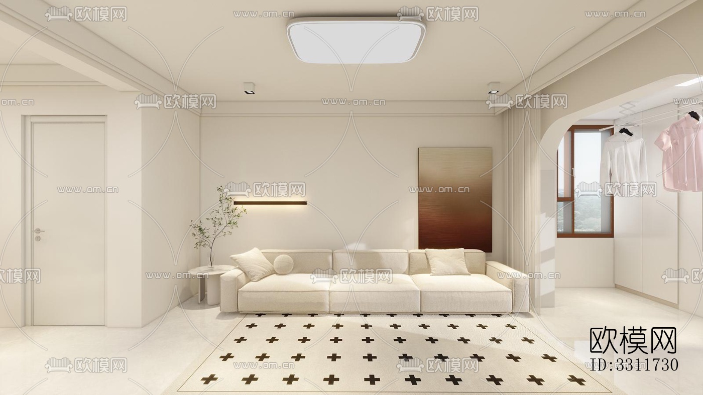 现代客餐厅效果图下载（渲染图3）