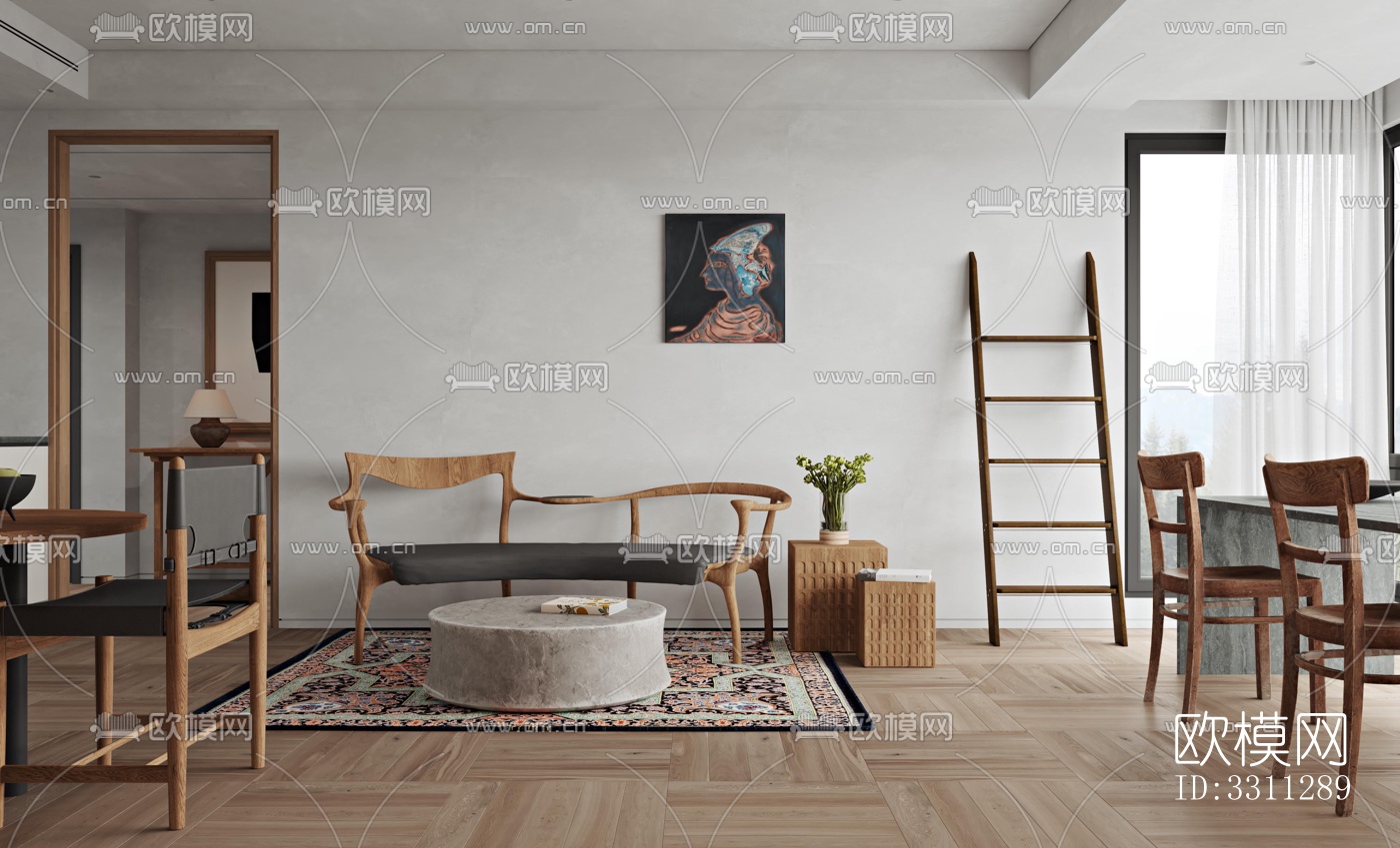 现代客餐厅效果图下载（渲染图9）