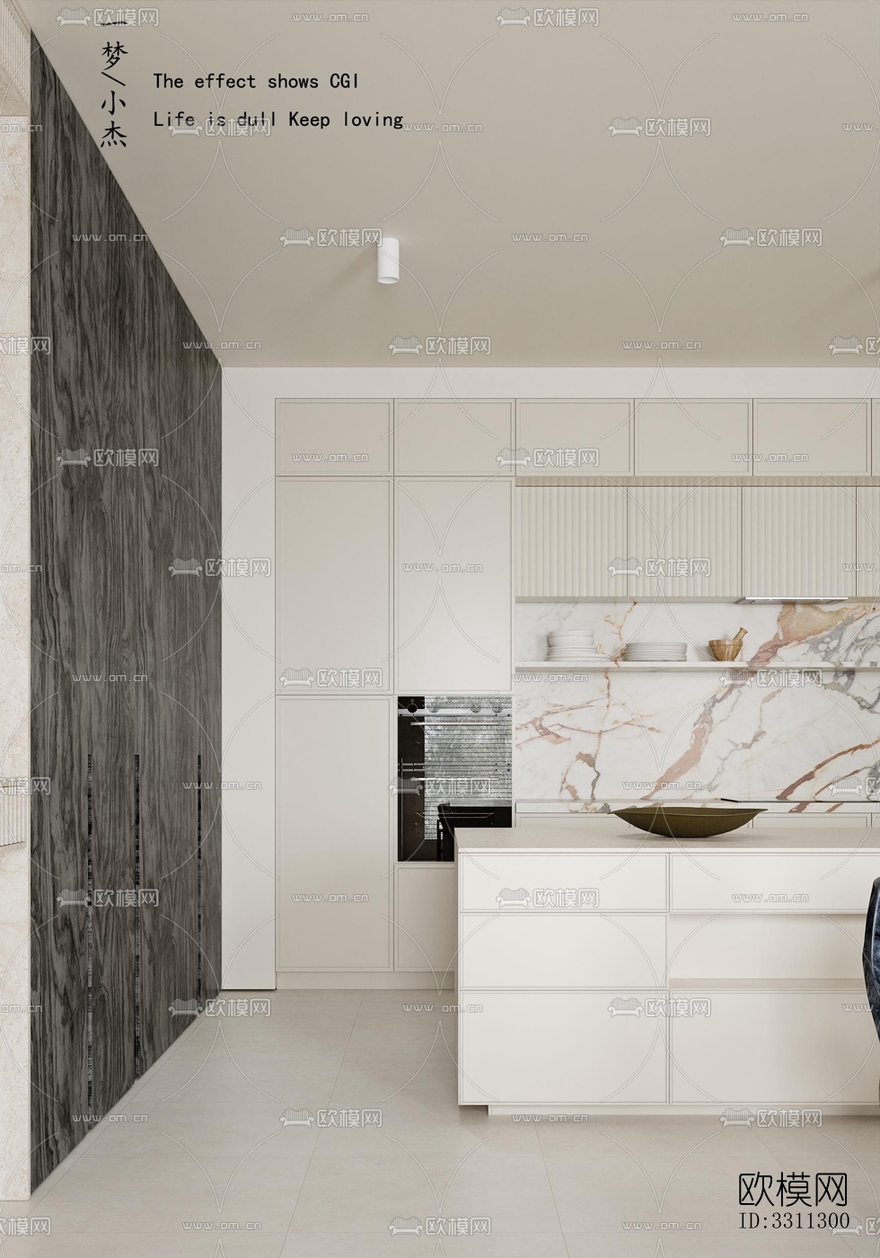 现代客餐厅效果图下载（渲染图6）