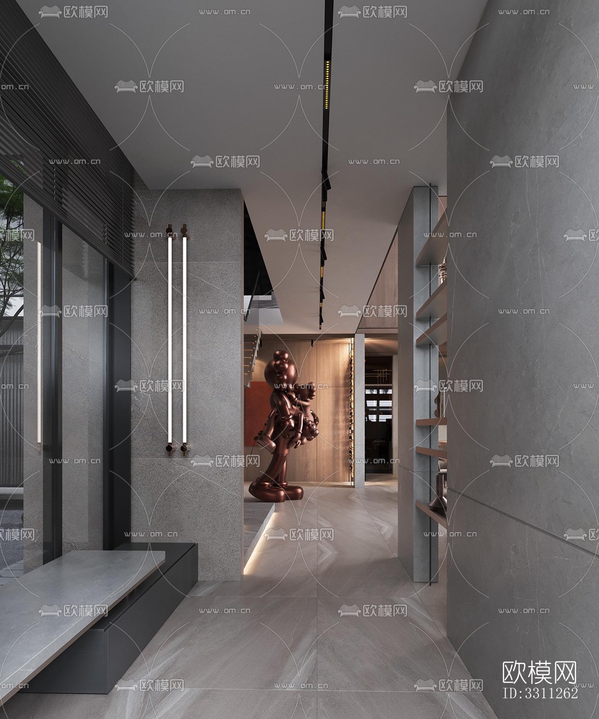 现代客餐厅效果图下载（渲染图5）