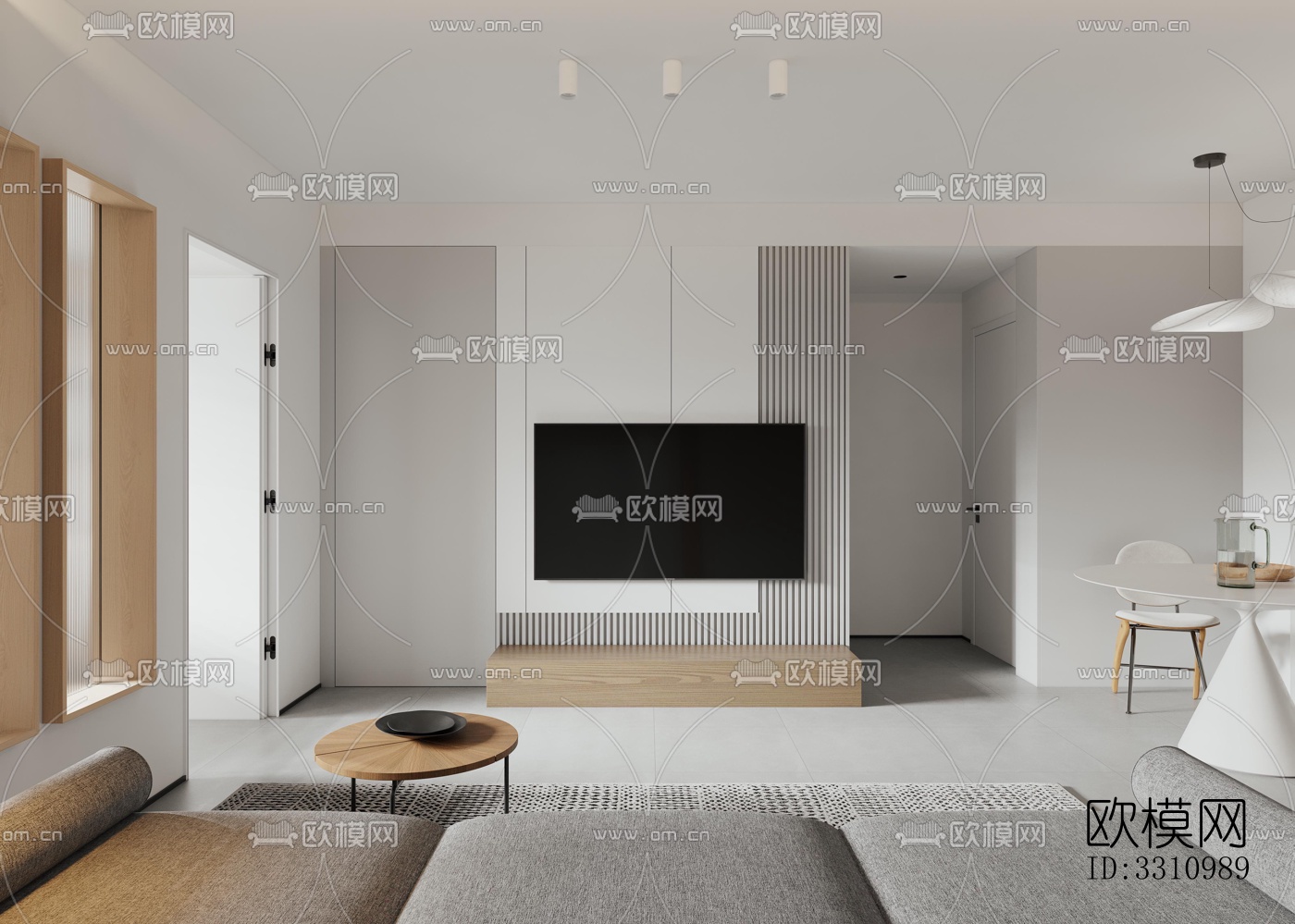 现代客餐厅效果图下载（渲染图9）