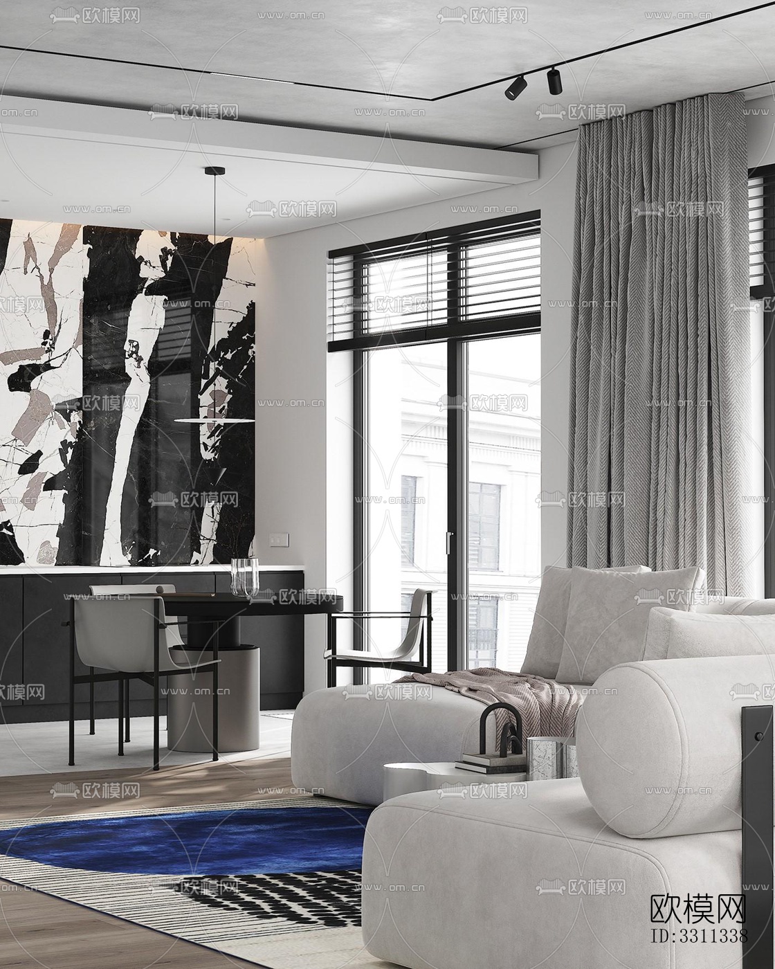 现代客餐厅效果图下载（渲染图9）