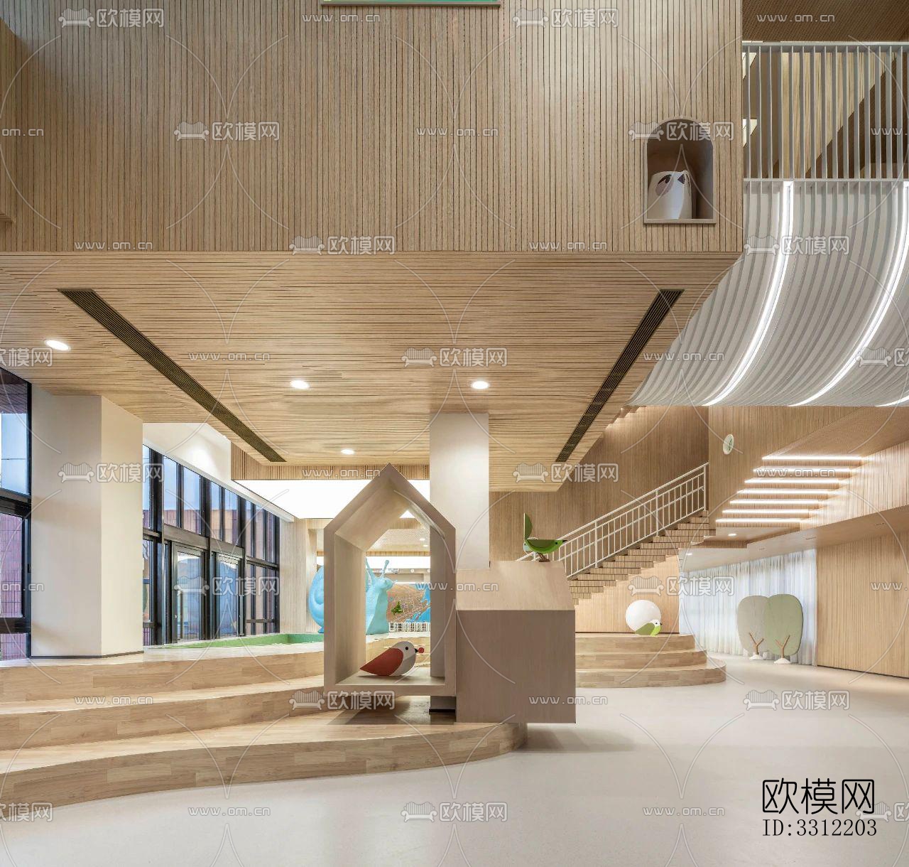 现代幼儿园效果图下载（渲染图8）