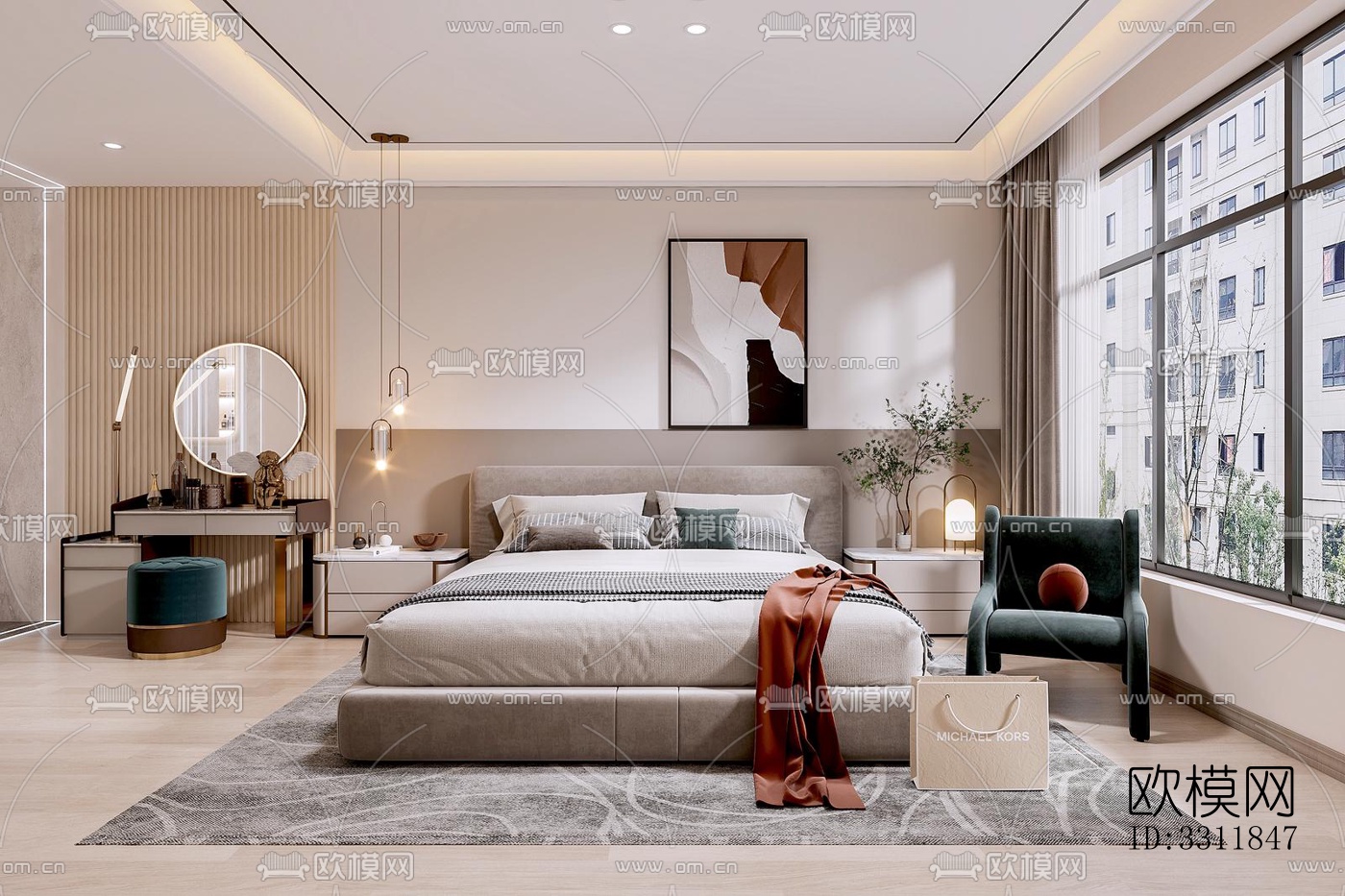 现代客餐厅效果图下载（渲染图6）