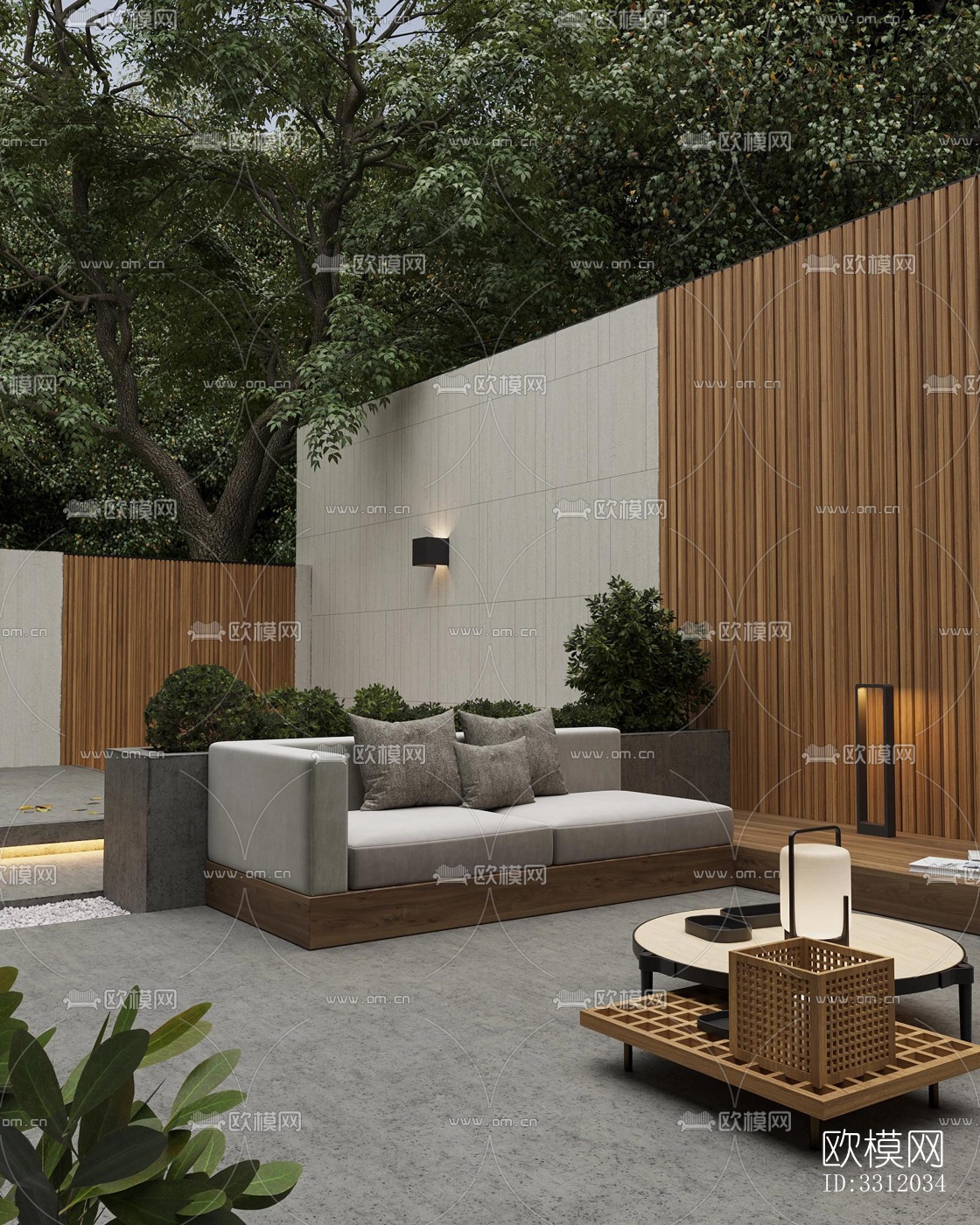 现代阳台花园效果图下载（渲染图5）