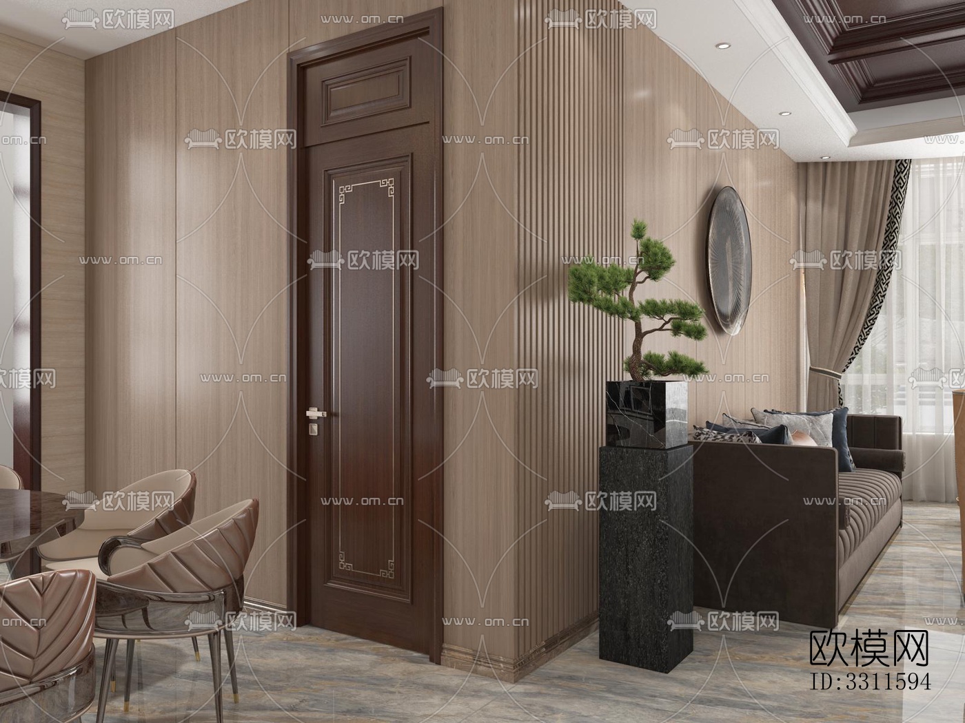 现代客餐厅效果图下载（渲染图2）