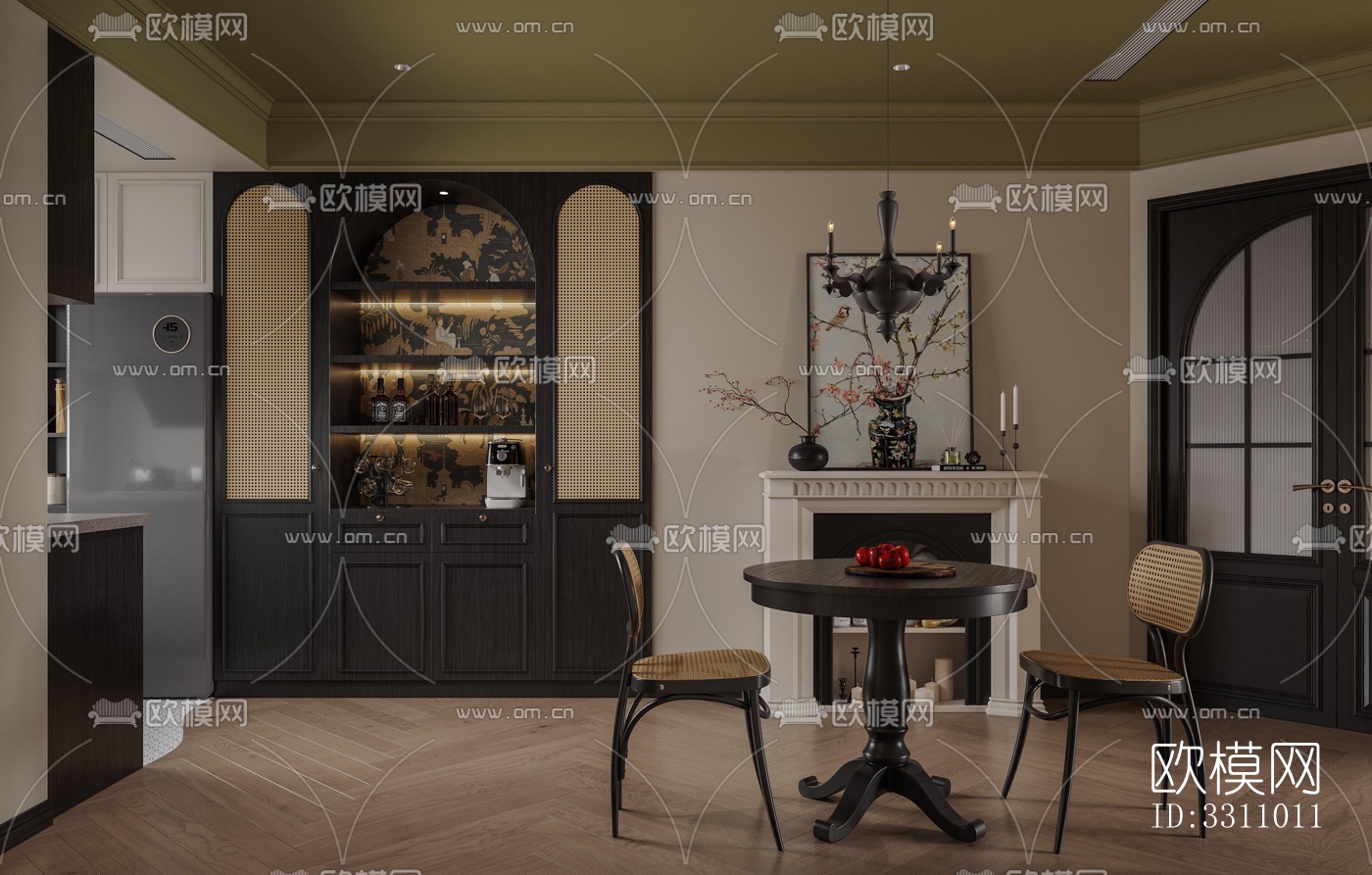 现代客餐厅效果图下载（渲染图4）