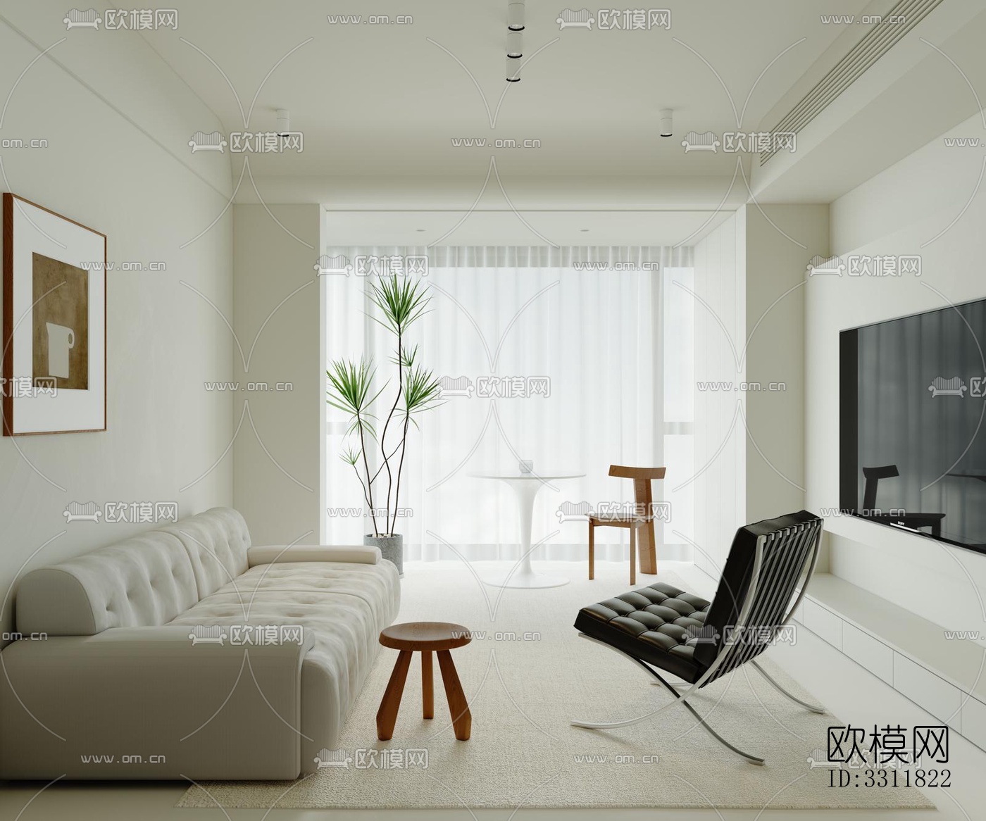 现代客餐厅效果图下载（渲染图8）