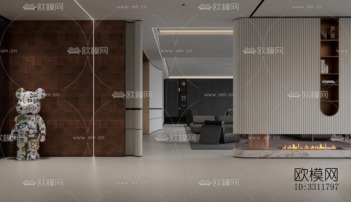 现代客餐厅效果图下载（渲染图11）