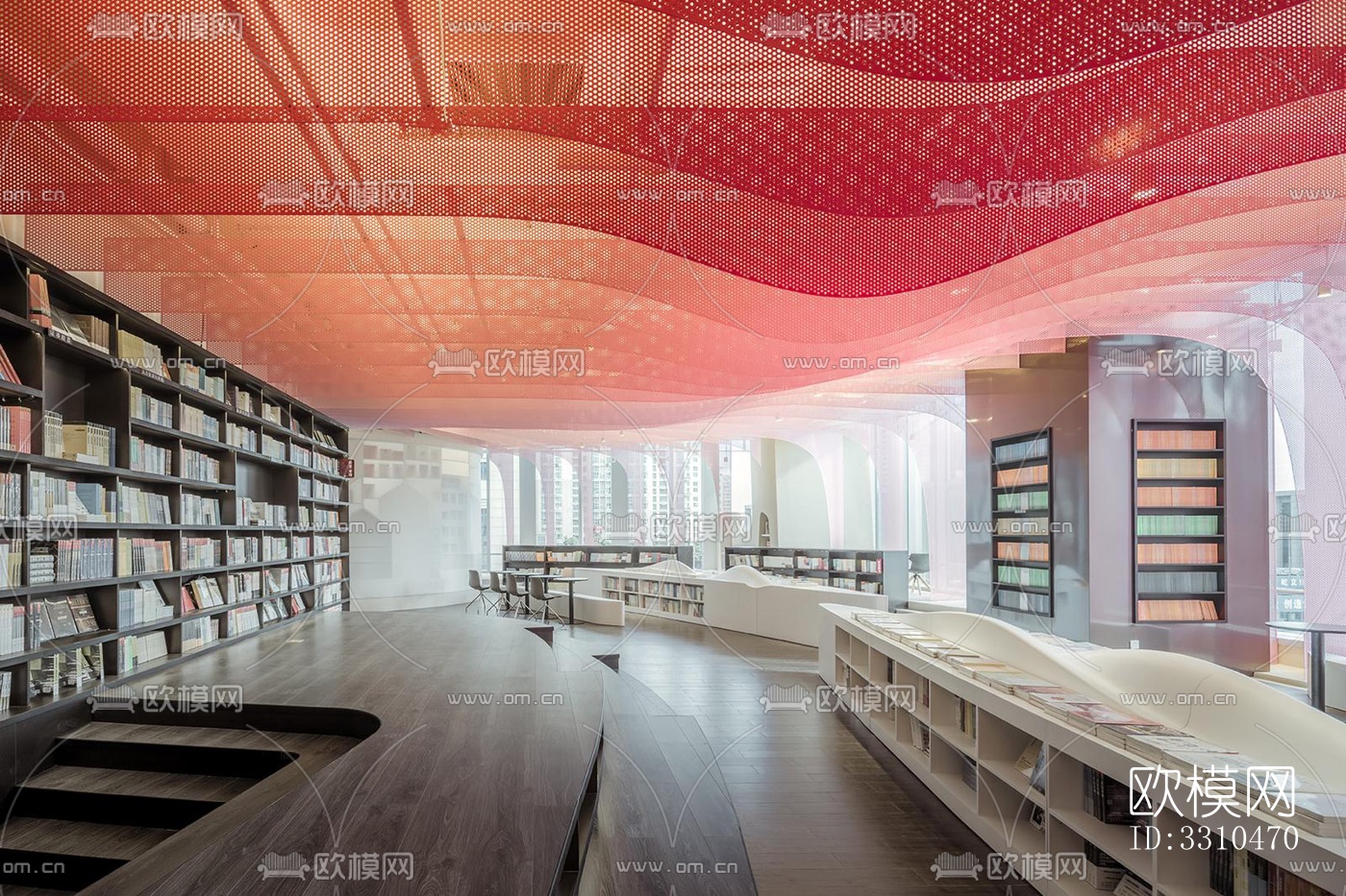 现代图书馆效果图下载（渲染图14）