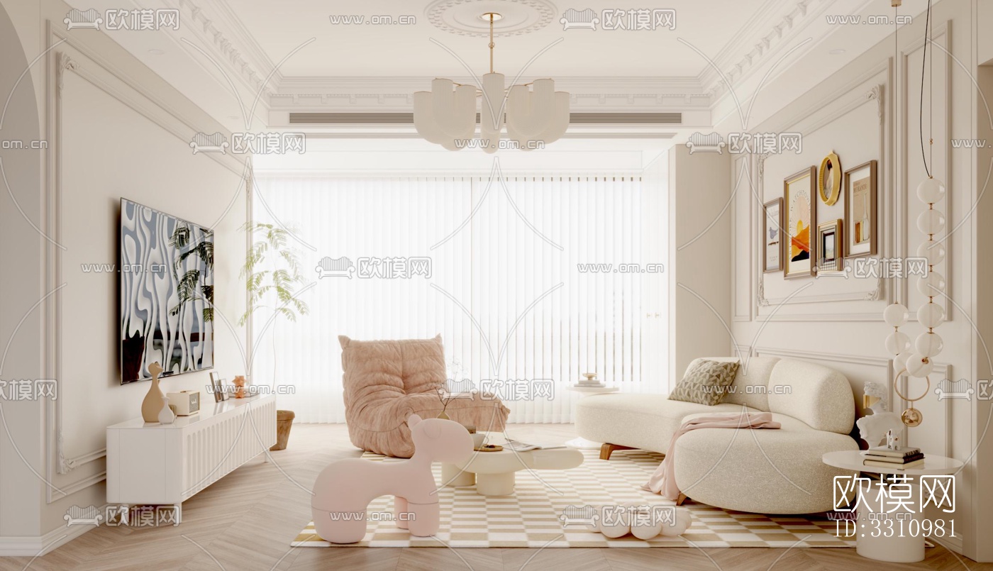 现代客餐厅效果图下载（渲染图6）