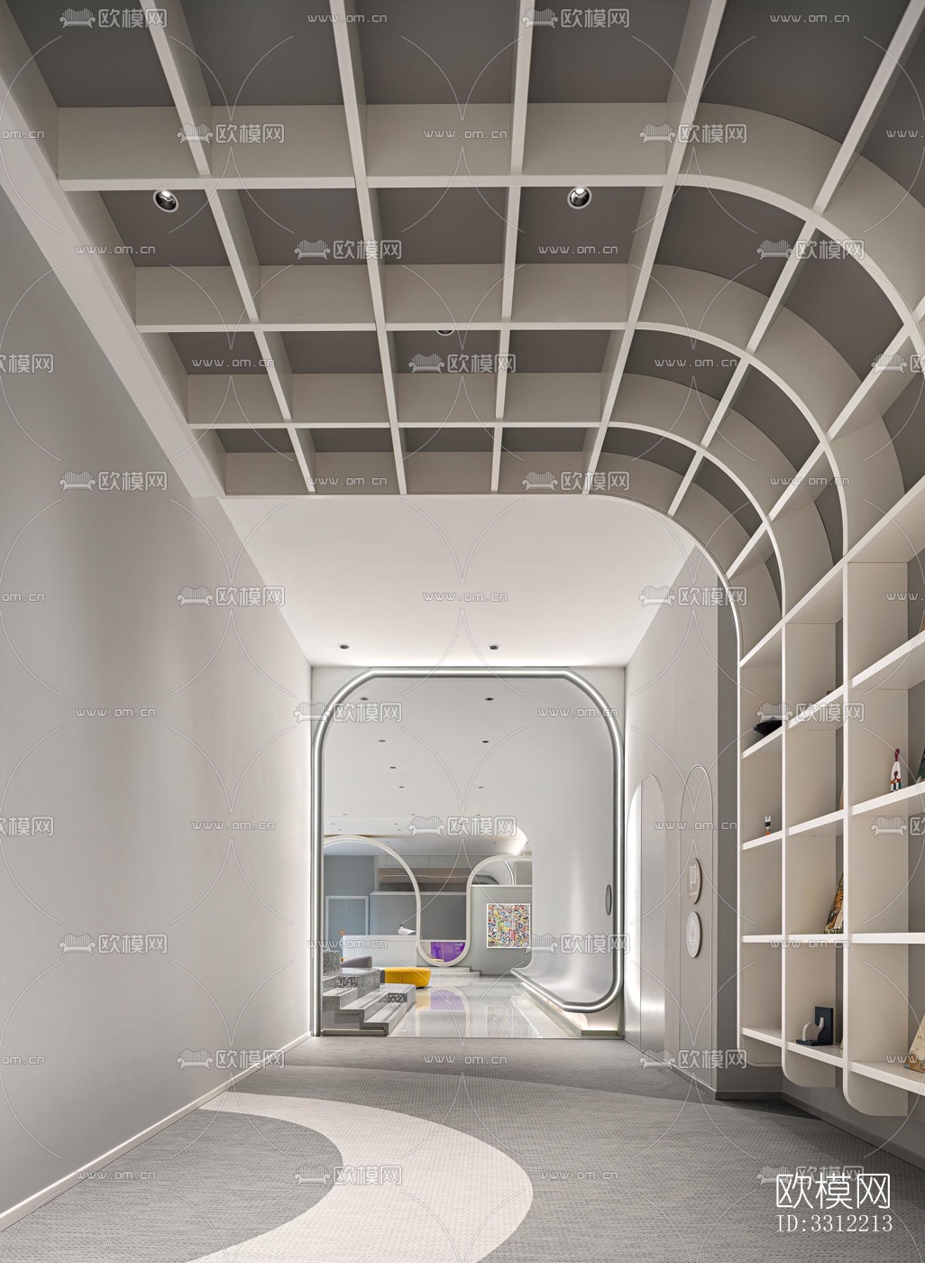 现代幼儿园效果图下载（渲染图4）