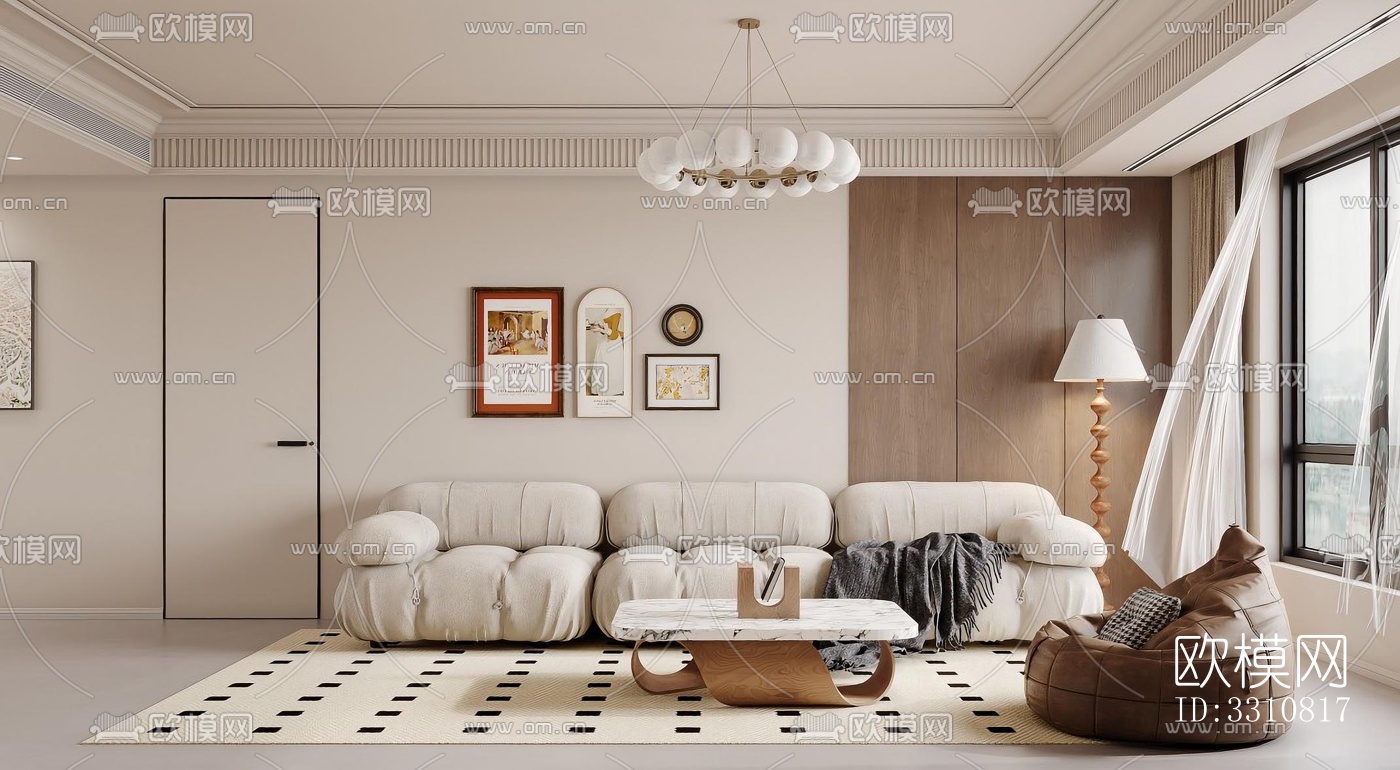 现代客餐厅效果图下载（渲染图6）