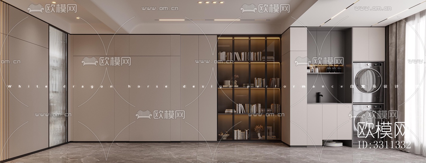 现代客餐厅效果图下载（渲染图1）