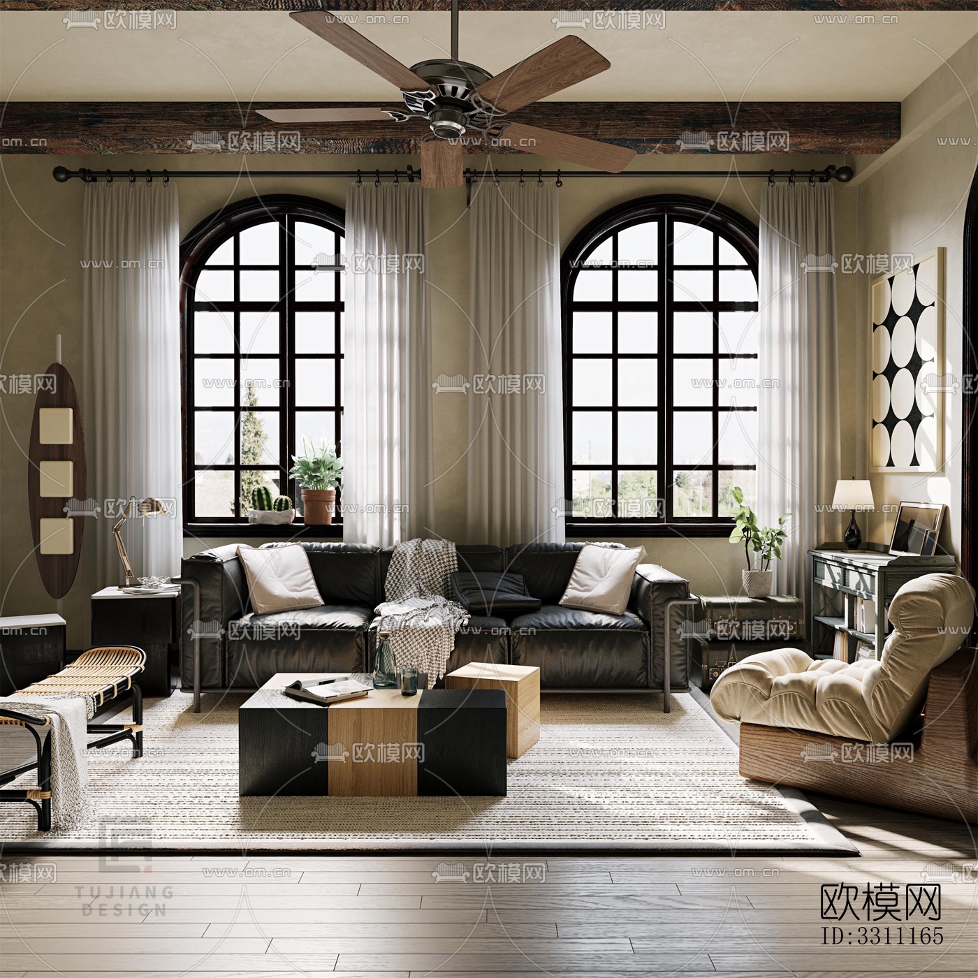 现代客餐厅效果图下载（渲染图7）