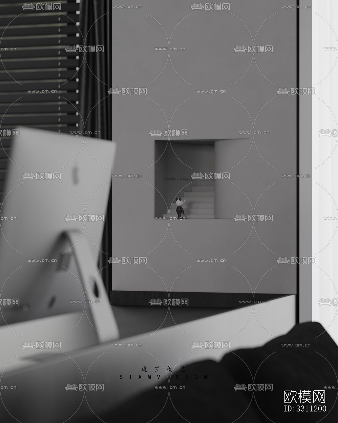 现代客餐厅效果图下载（渲染图1）