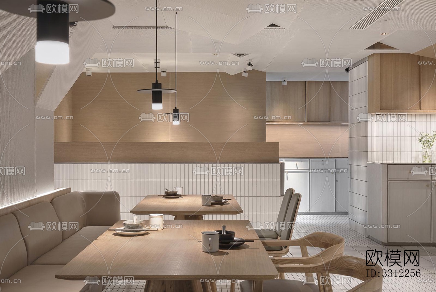 现代中餐厅效果图下载（渲染图1）