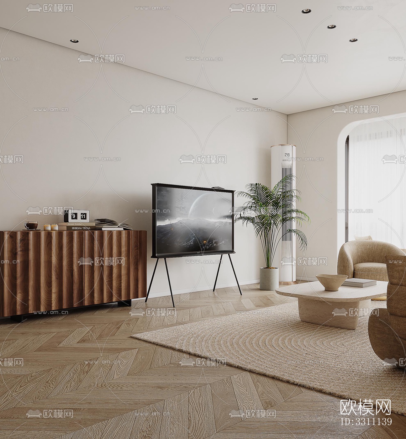 现代客餐厅效果图下载（渲染图2）