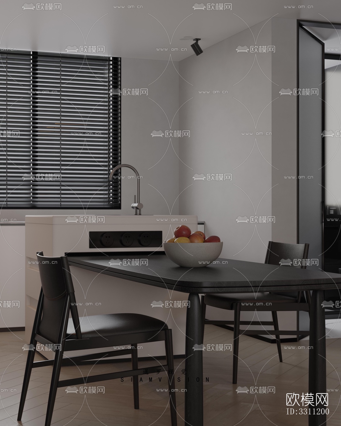 现代客餐厅效果图下载（渲染图12）