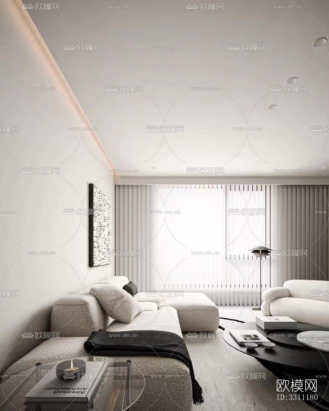 现代客餐厅效果图下载（渲染图9）