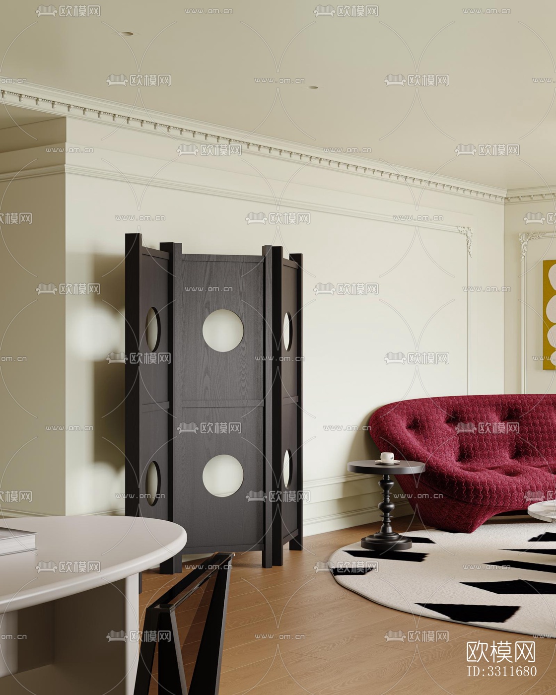 现代客餐厅效果图下载（渲染图1）