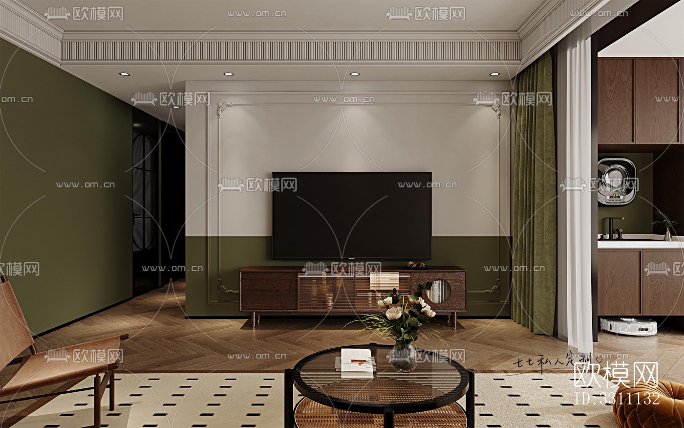 现代客餐厅效果图下载（渲染图8）