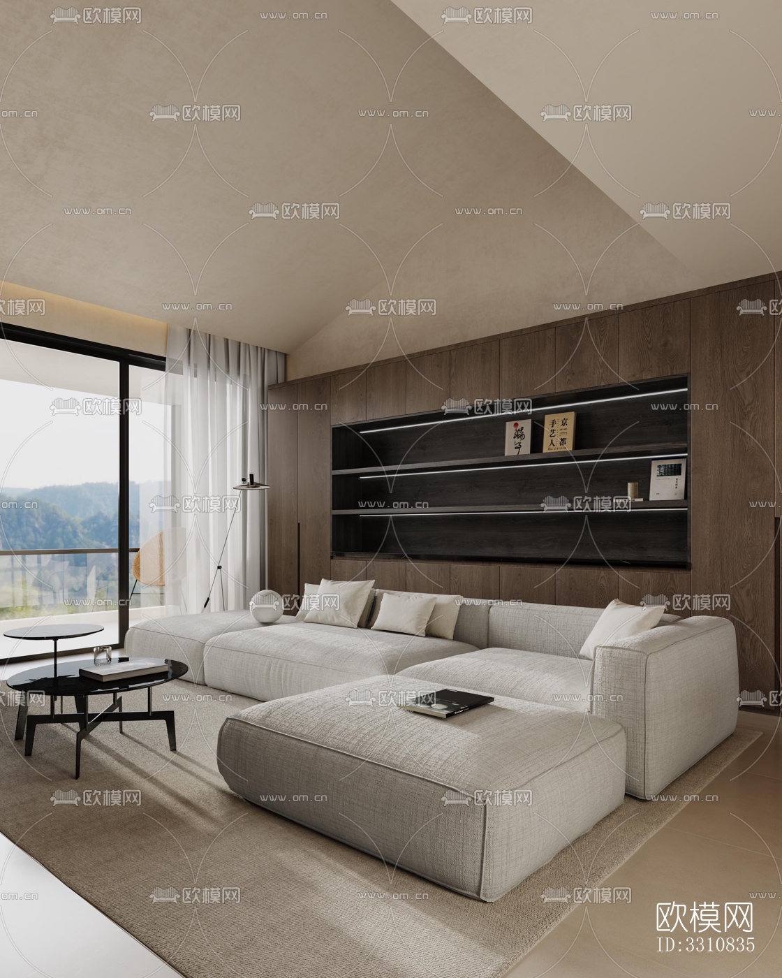 现代客餐厅效果图下载（渲染图7）