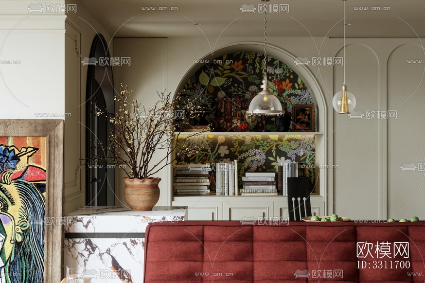 现代客餐厅效果图下载(渲染图7)