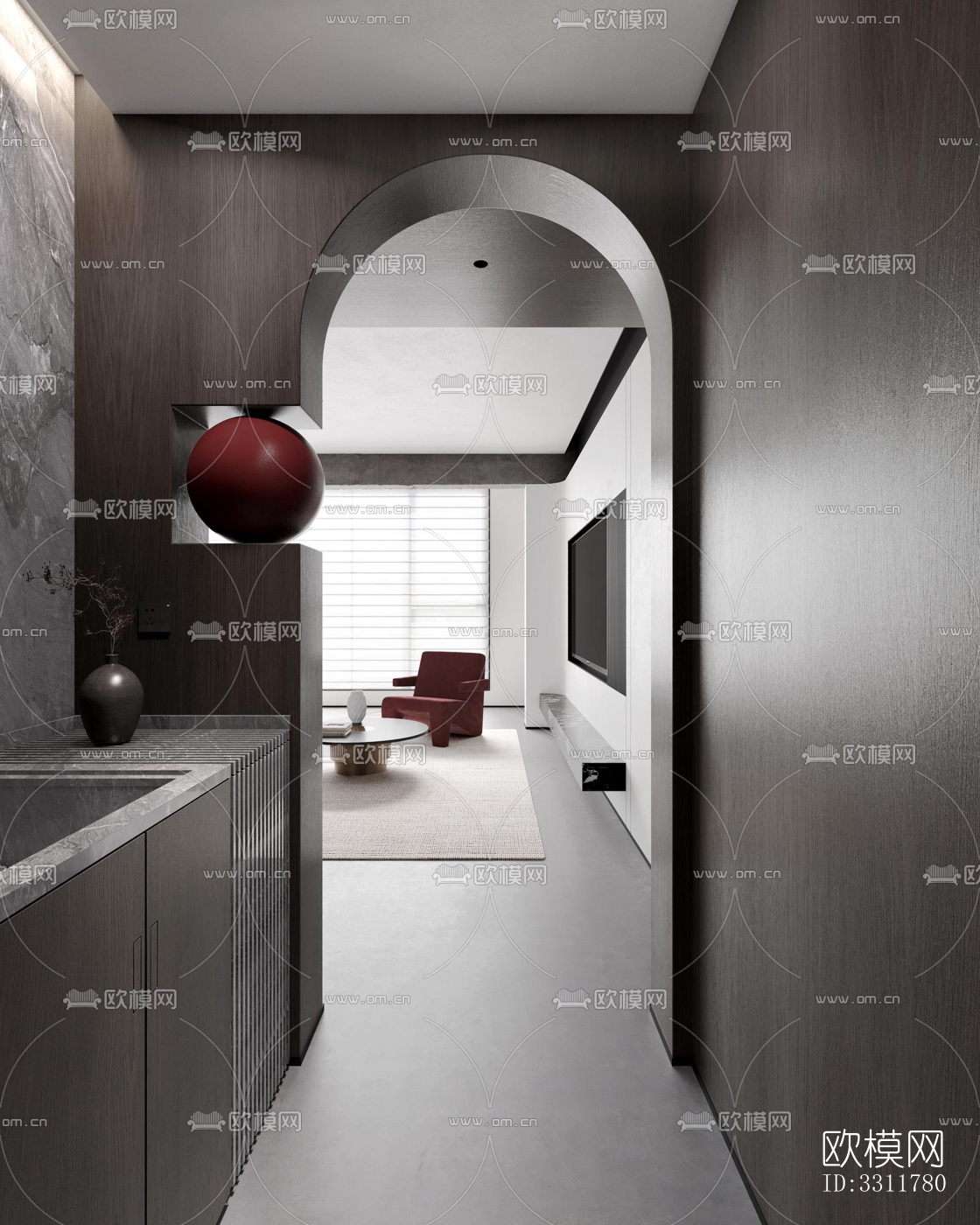 现代客餐厅效果图下载（渲染图10）