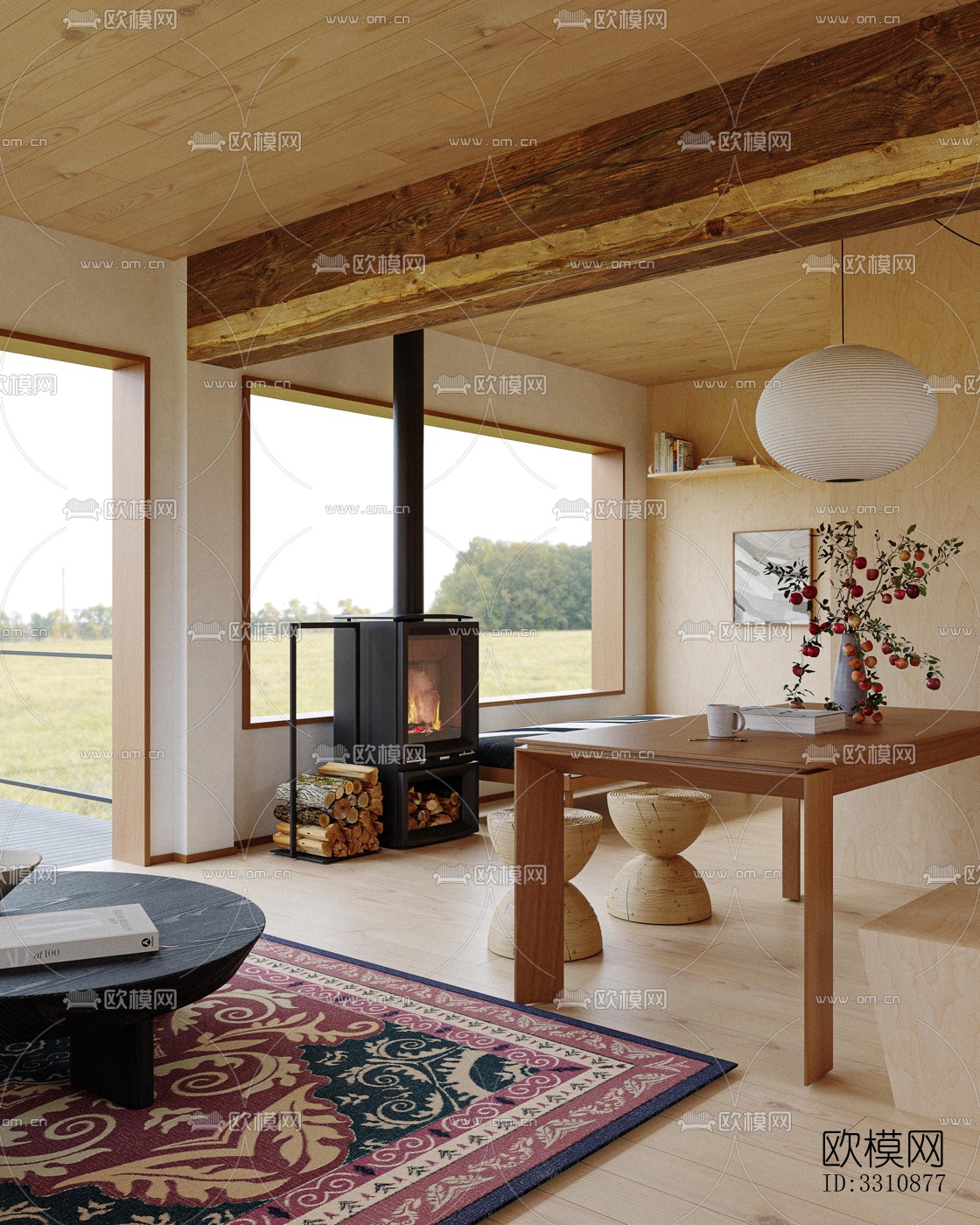 现代客餐厅效果图下载（渲染图7）