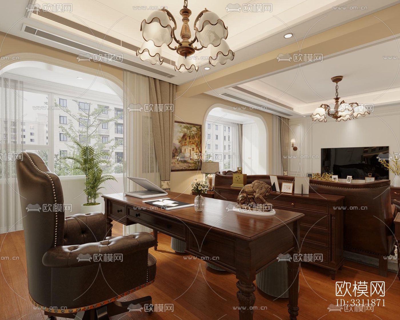 现代客餐厅效果图下载（渲染图12）