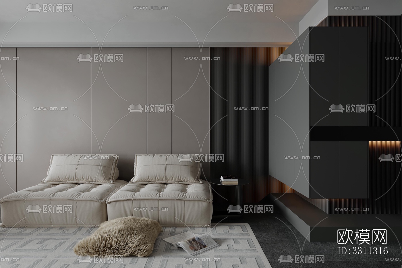 现代客餐厅效果图下载（渲染图5）