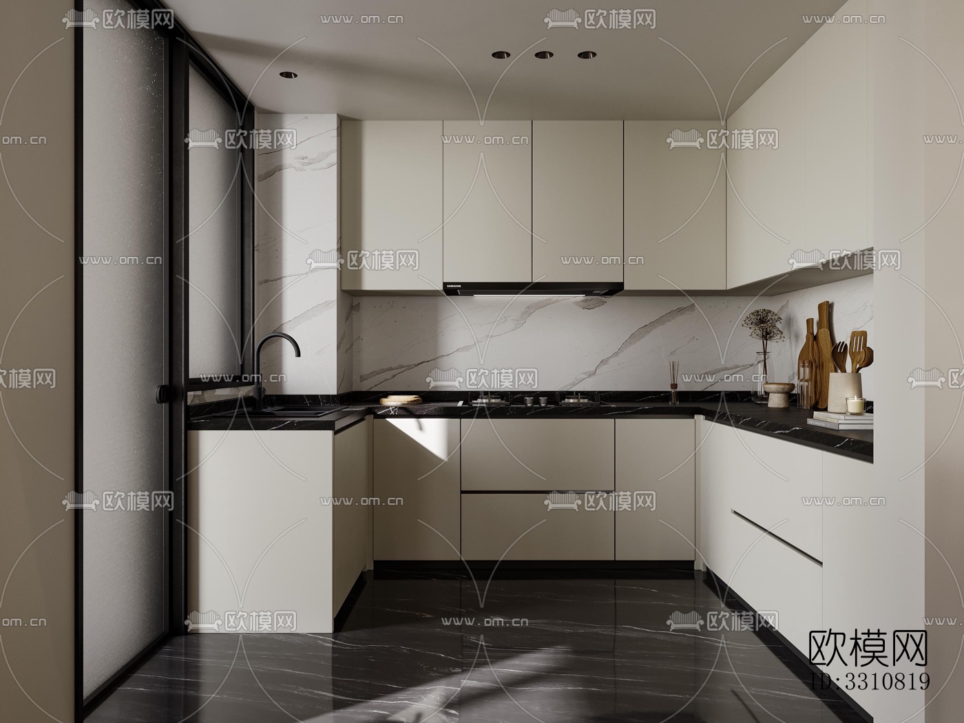 现代客餐厅效果图下载（渲染图10）