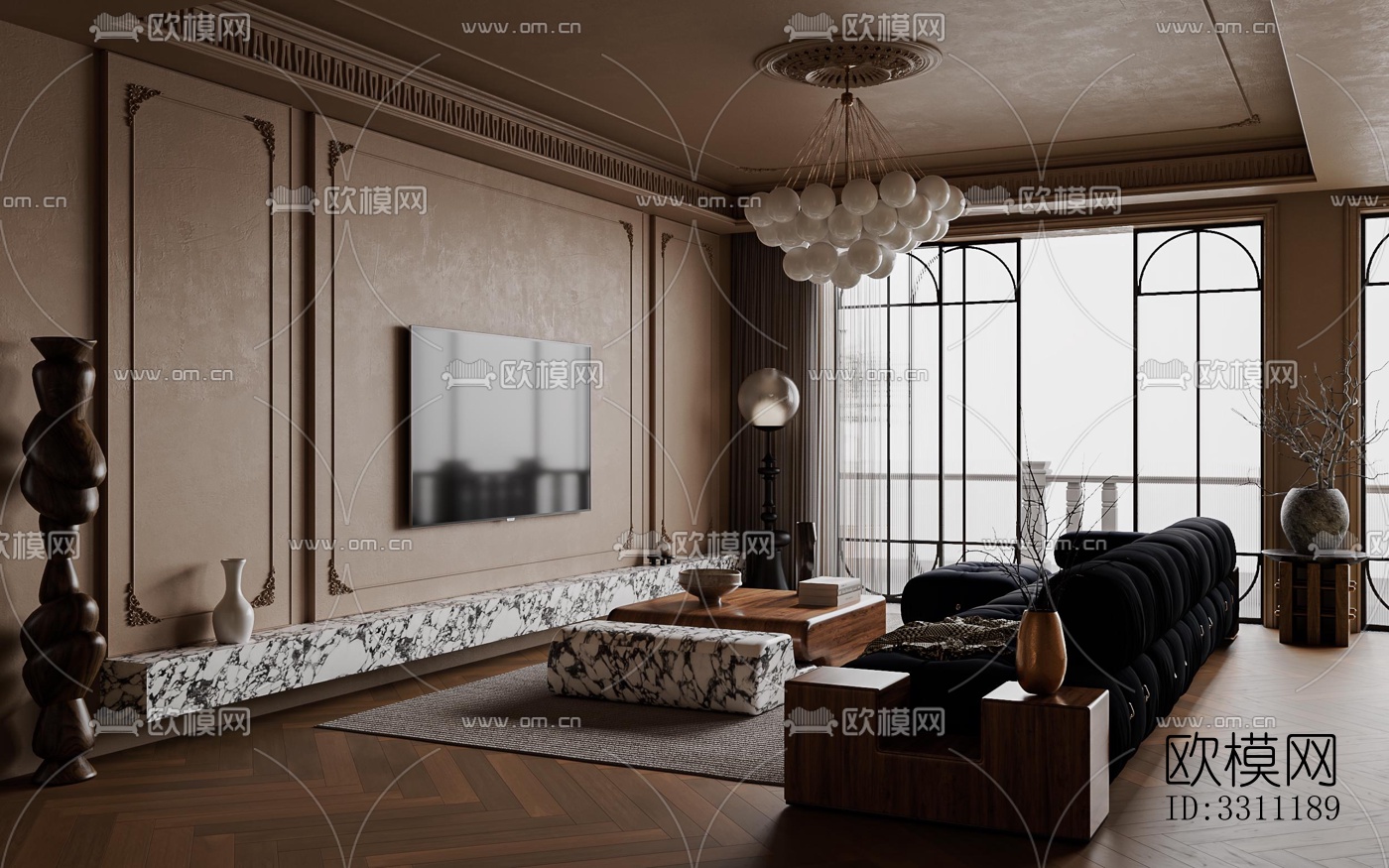 现代客餐厅效果图下载（渲染图6）