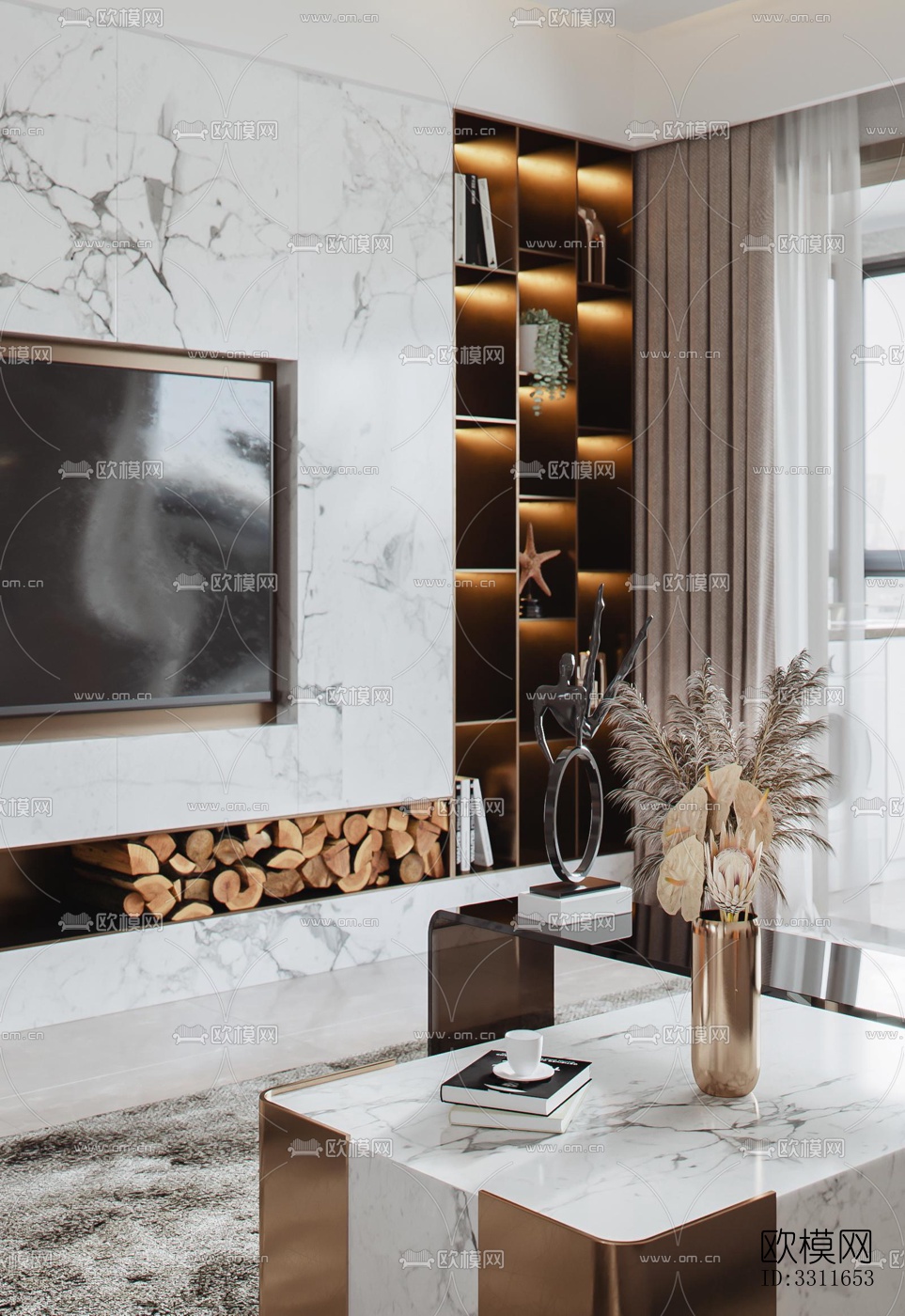 现代客餐厅效果图下载（渲染图14）