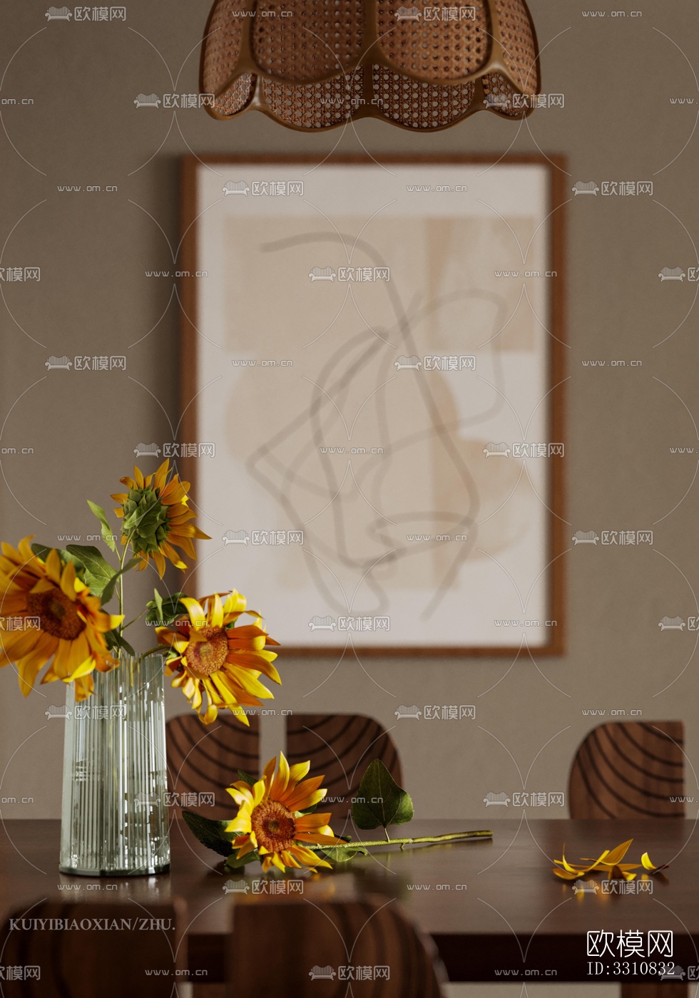 现代客餐厅效果图下载（渲染图8）