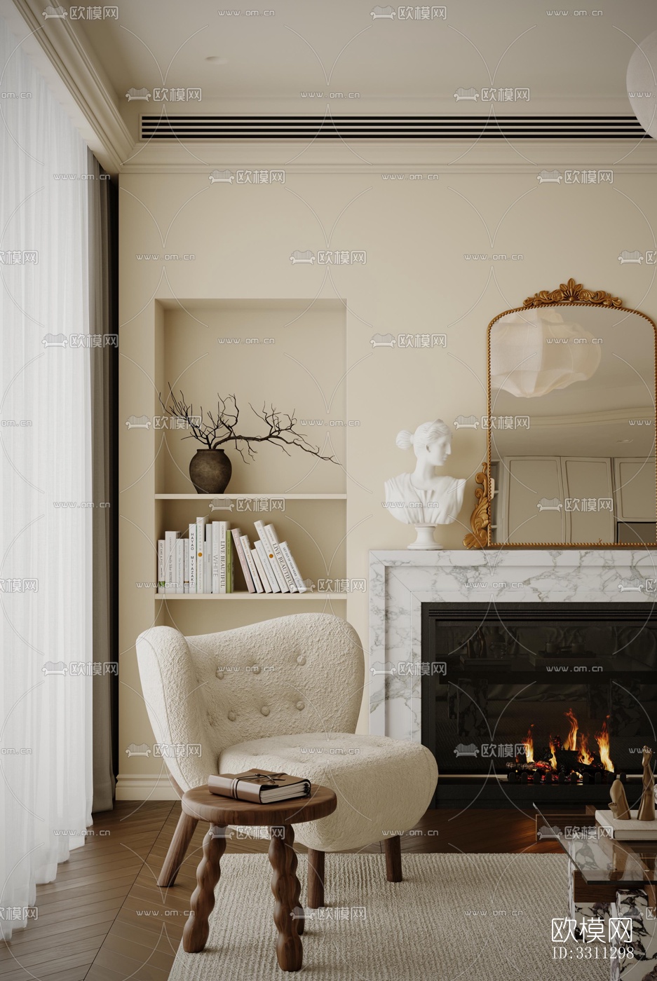 现代客餐厅效果图下载（渲染图4）